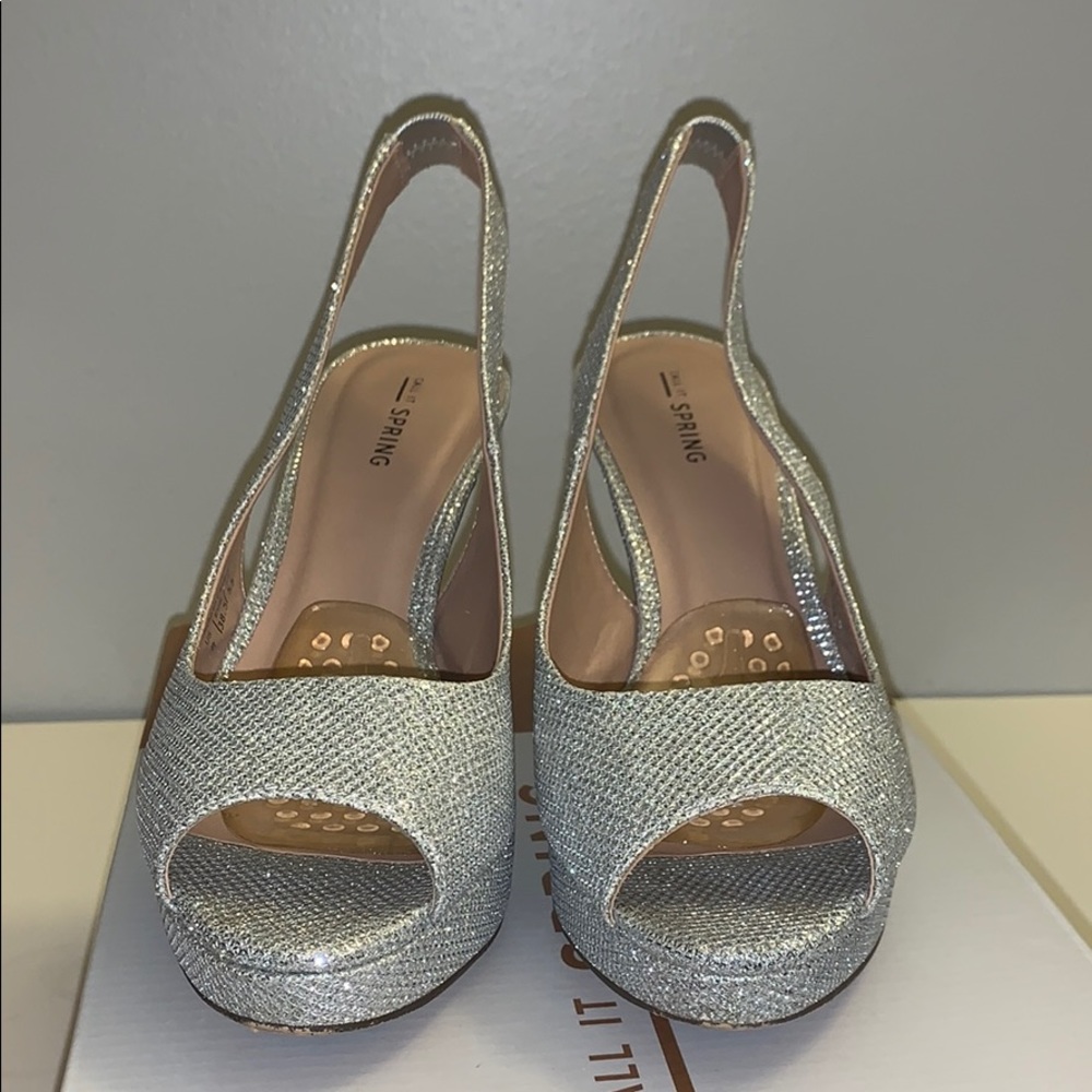 Call it Spring Silver Sparkly Heels - Picture 2 of 6